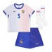 Camisa de Futebol França Jules Kounde #5 Equipamento Secundário Infantil Europeu 2024 Manga Curta (+ Calças curtas)